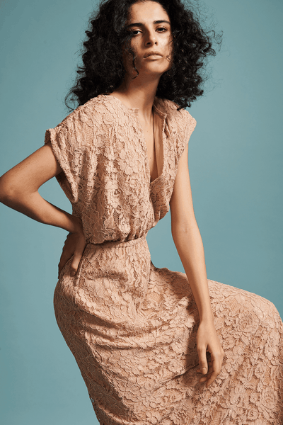 NUDE LACE MAXI - dash and dot