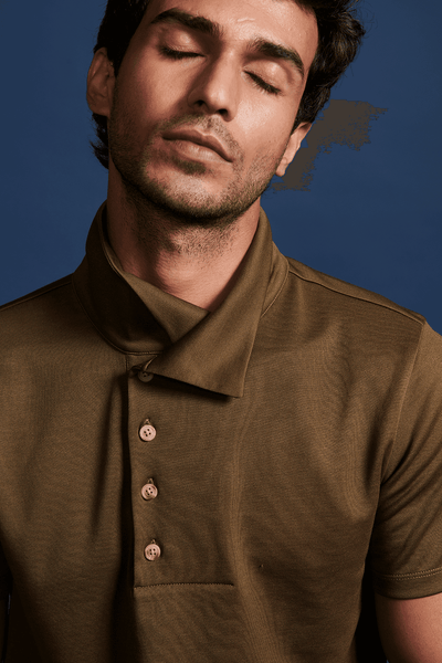 OFF CENTER PLACKET POLO - dash and dot