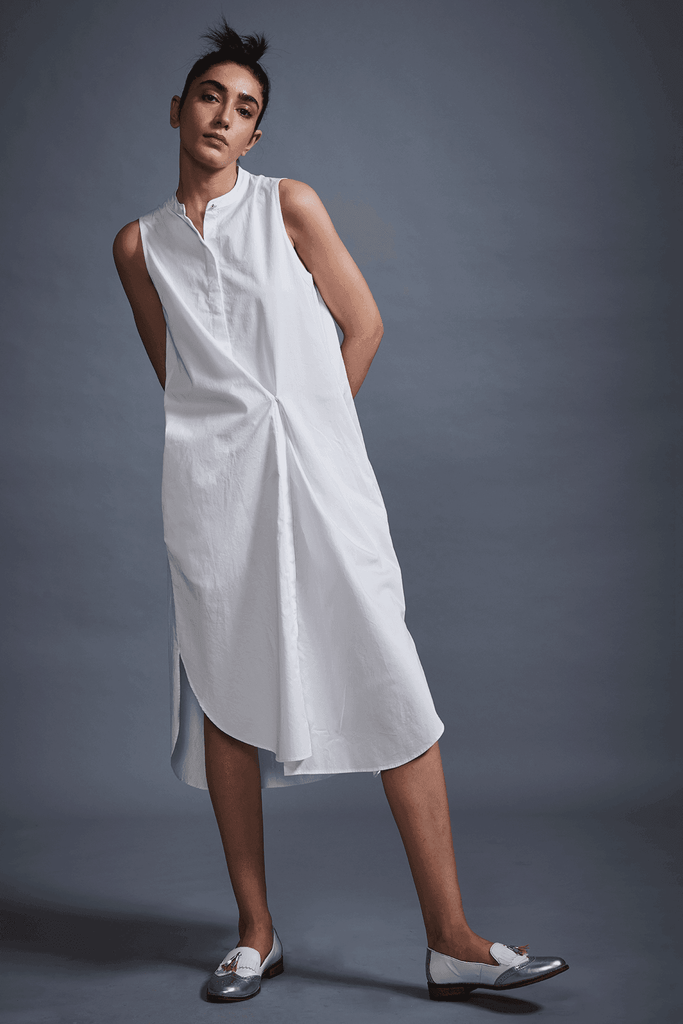 BUTTON PLEAT MIDI - dash and dot dash and dot