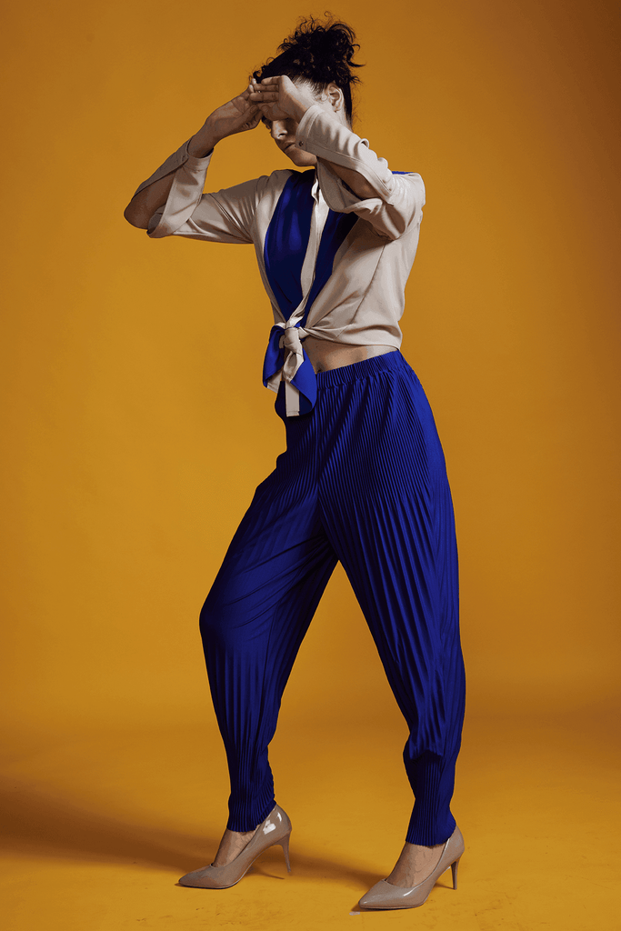 IRREGULAR PLEAT DRUM PANT - dash and dot dash and dot