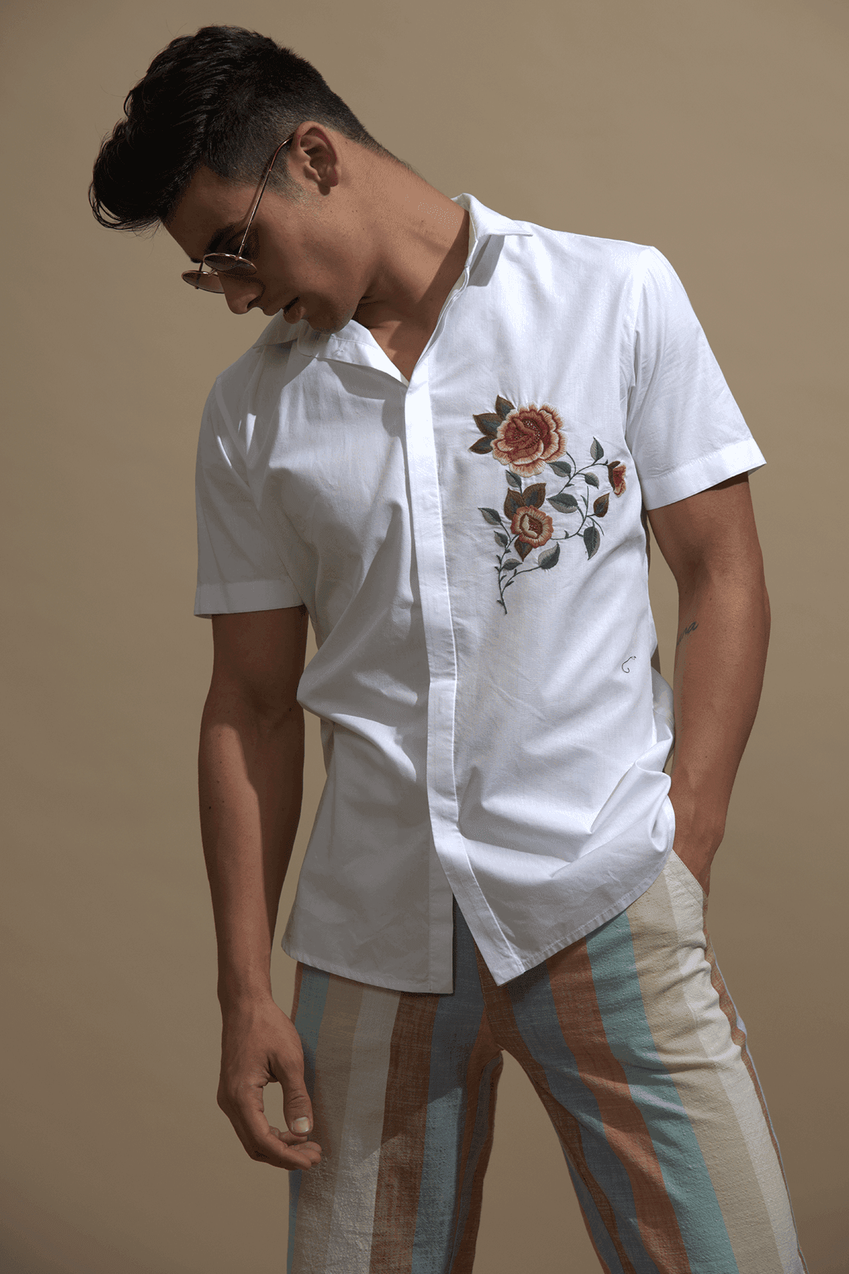 mens dress shirt embroidery designs AURORA