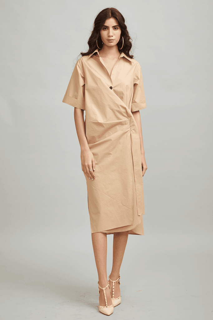 ACROSS BUTTON PLEAT MIDI - dash and dot dash and dot