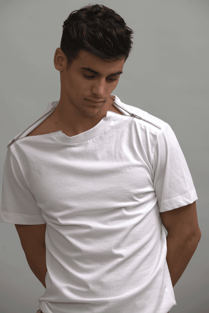 SHOULDER ZIP TEE - dash and dot dash and dot