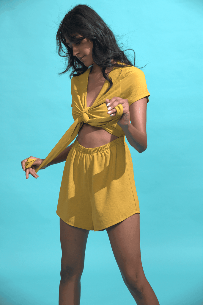 KNOTTED PLAYSUIT - dash and dot dash and dot