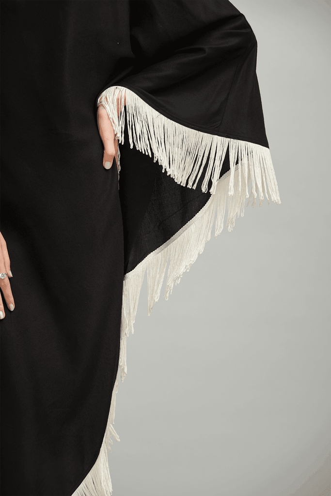 ONE SHOULDER FRINGE DRESS - dash and dot dash and dot