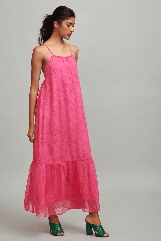 TEXTURED PINK CHIFFON MAXI - dash and dot dash and dot