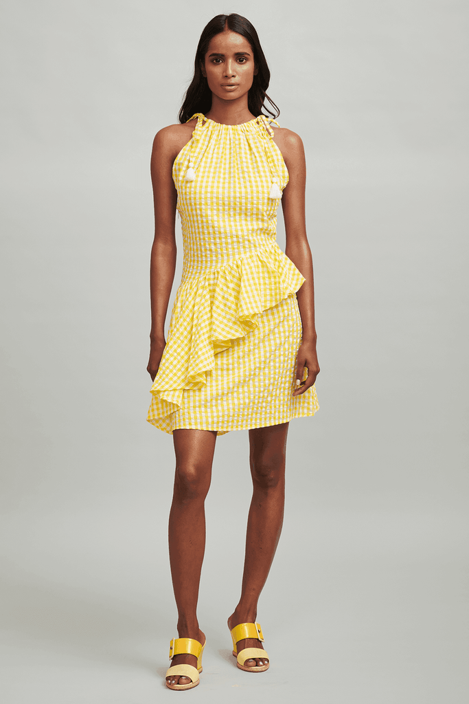 ASYMMETRIC FRILL MINI - dash and dot dash and dot