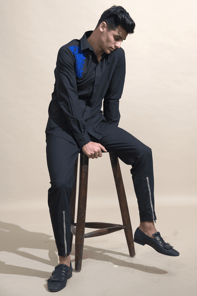 BLUE SHOULDER SHIRT - dash and dot