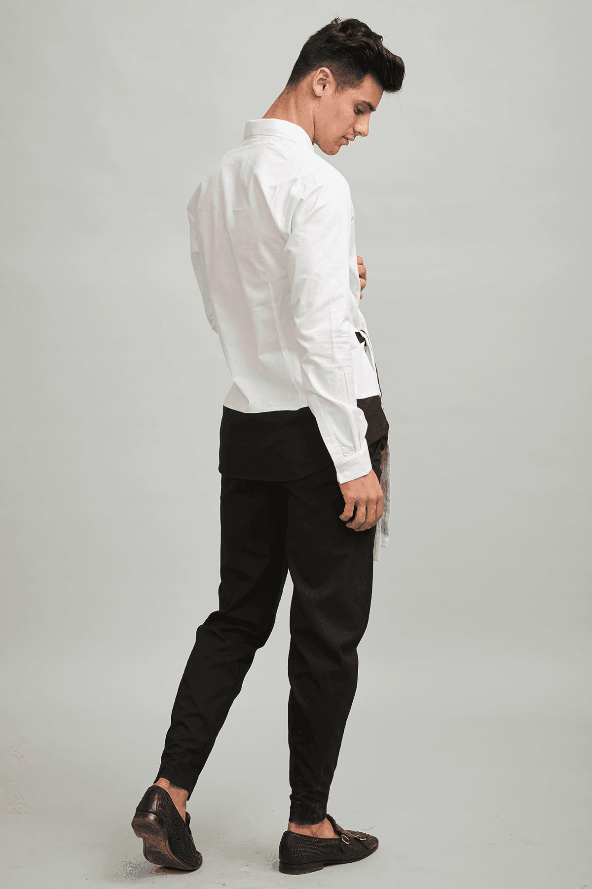 SIDE TIE COLOUR BLOCK SHIRT - dash and dot