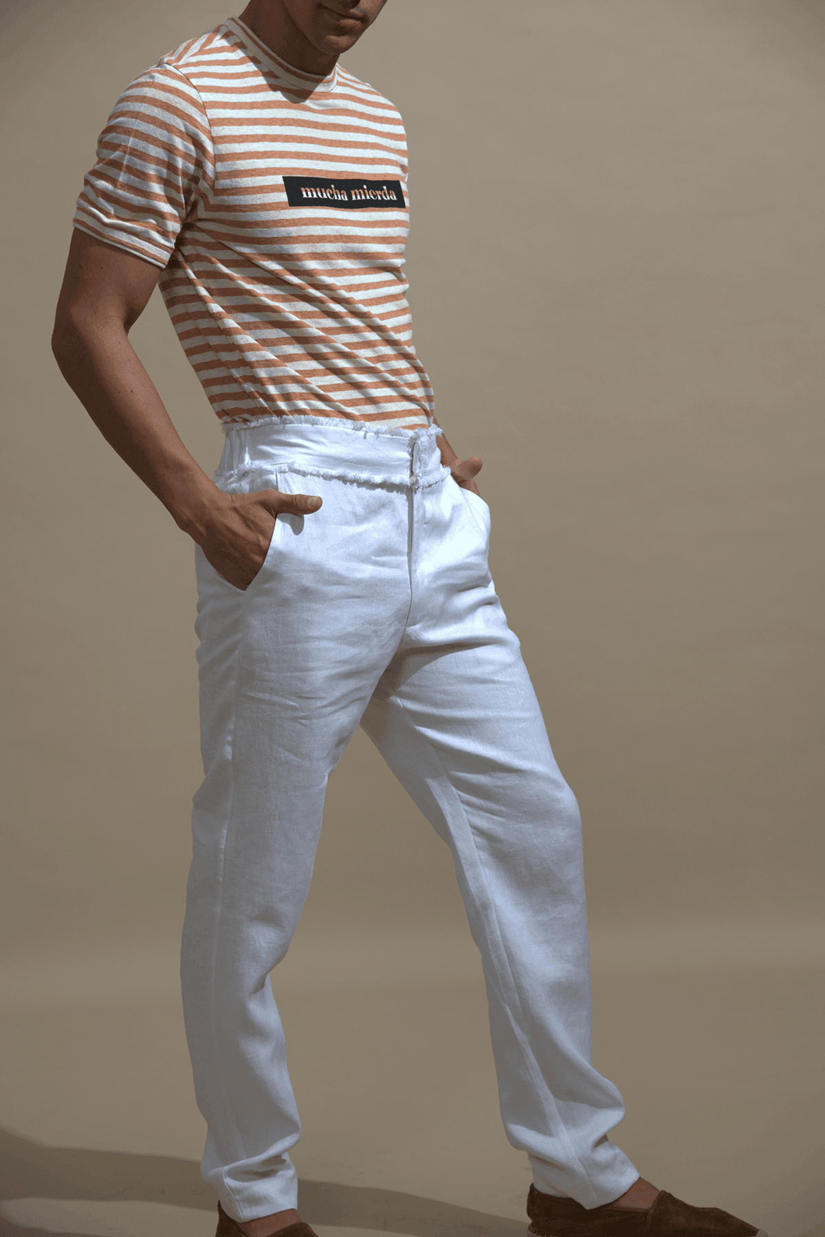 WHITE LINEN PANT - dash and dot