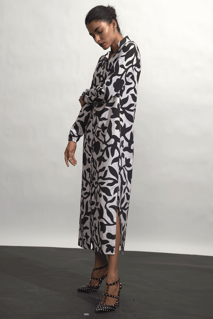 VINE PRINT SHIRT DRESS - dash and dot dash and dot