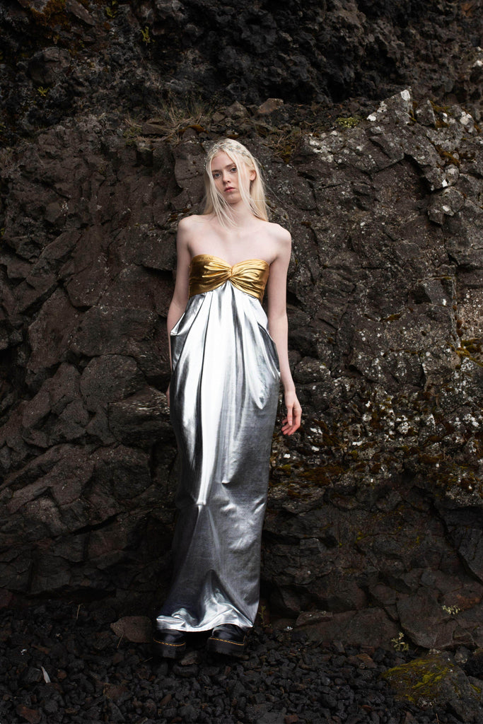 METALLIC BLOCK DRESS - dash and dot dash and dot