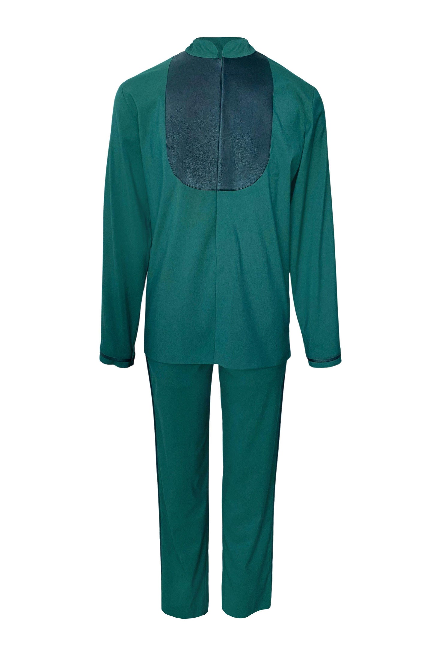 GREEN LEATHER BIB SUIT - dash and dot
