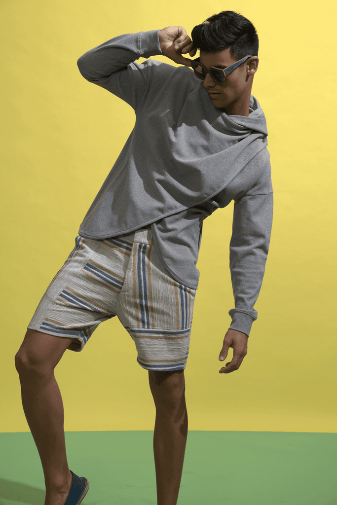 DOUBLE OVERLAP HOODIE - dash and dot dash and dot