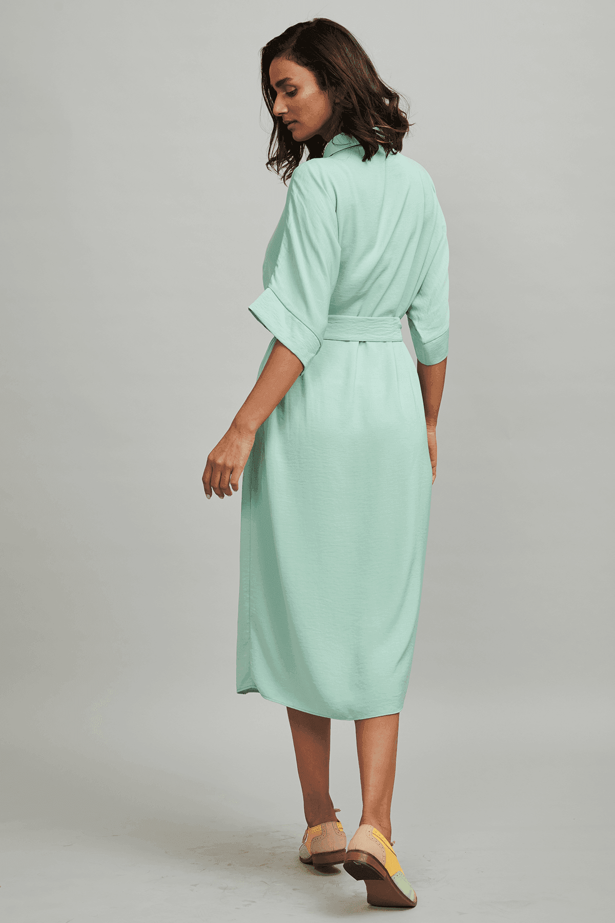 SIDE RUCHED SHIRT DRESS - dash and dot
