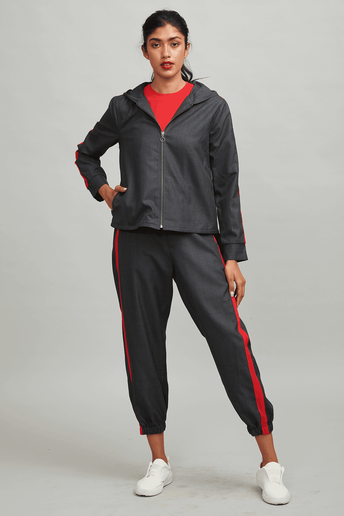 RED STRIPE TRAVEL PANT - dash and dot