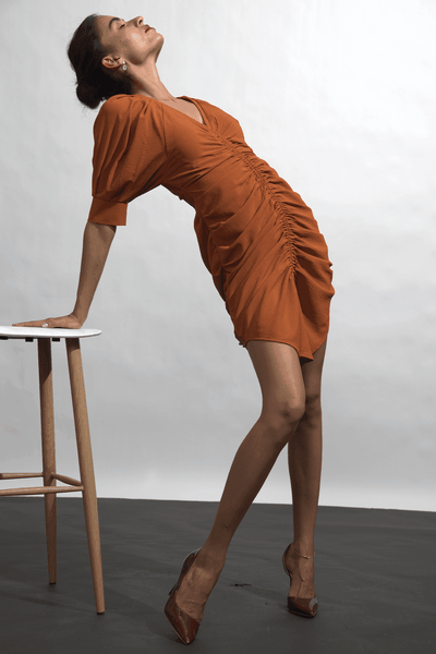 RUCHED FRONT DRESS - dash and dot