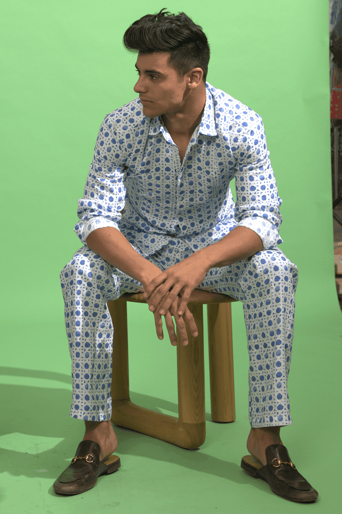CANING PRINT LINEN PANT - dash and dot dash and dot