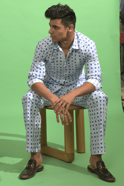 CANING PRINT LINEN PANT - dash and dot