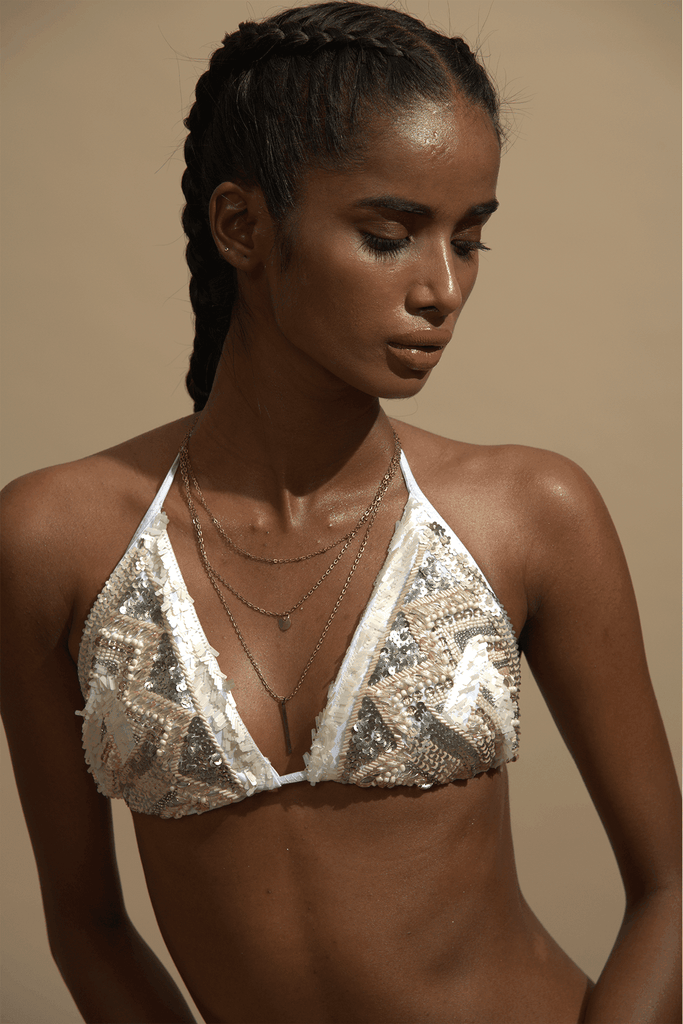 IVORY EMBELLISHED BIKINI - dash and dot dash and dot