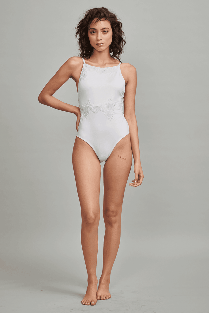 ALL WHITE SWIMSUIT - dash and dot dash and dot