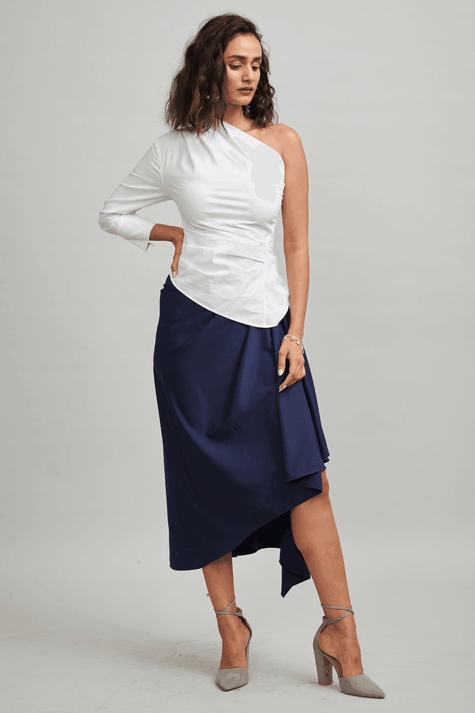 ONE SHOULDER SHIRT - dash and dot dash and dot