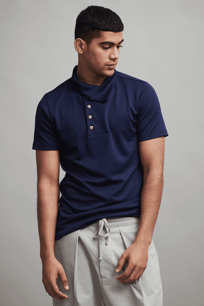 OFF CENTER PLACKET POLO - dash and dot dash and dot