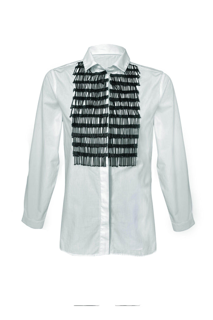 PIPE BEAD FRINGE SHIRT - dash and dot dash and dot