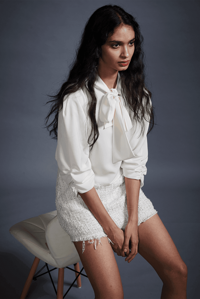 FLOWY BLOUSE WITH BOW - dash and dot dash and dot