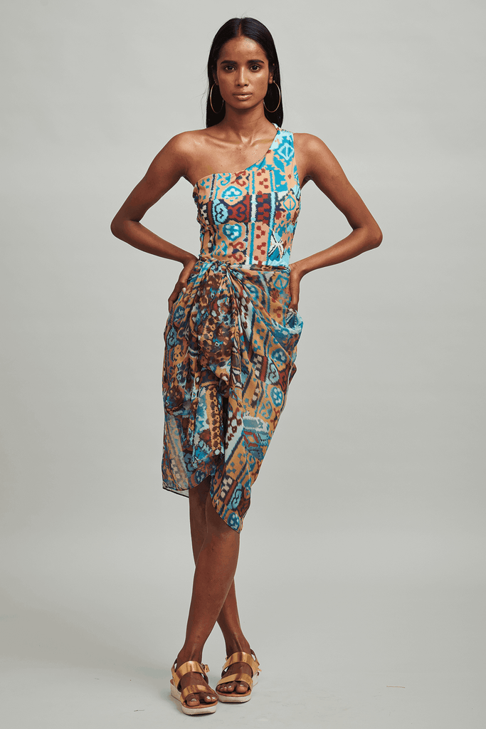 TRIBAL ONE-SHOULDER SWIMSUIT - dash and dot dash and dot