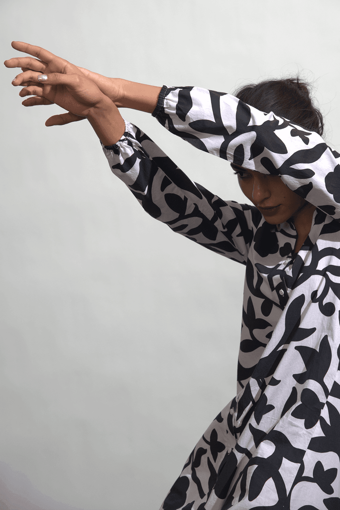 VINE PRINT SHIRT DRESS - dash and dot dash and dot