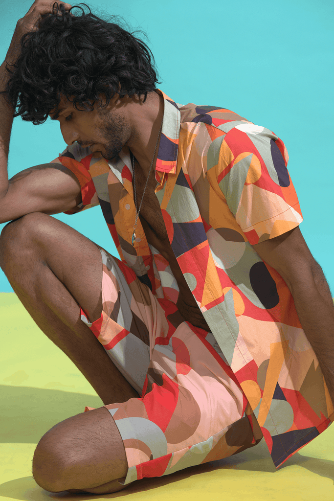 ABSTRACT PRINT SWIM SET - dash and dot dash and dot