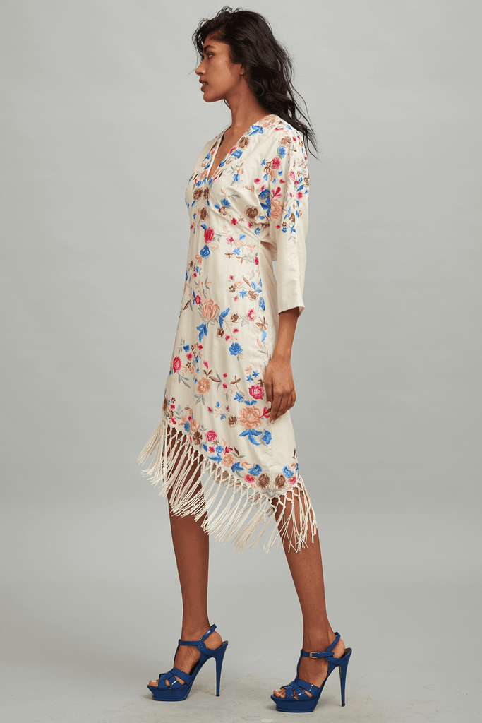 MULTICOLOUR FRINGE HEM DRESS - dash and dot dash and dot