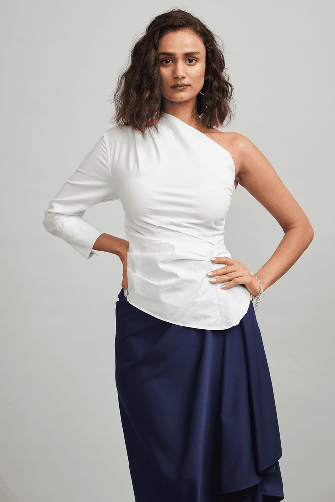 ONE SHOULDER SHIRT - dash and dot dash and dot