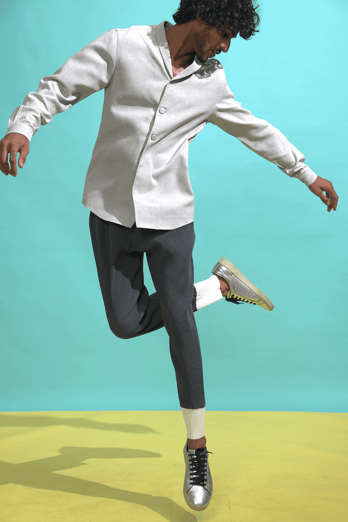 PLEATED BLOCK PANT - dash and dot