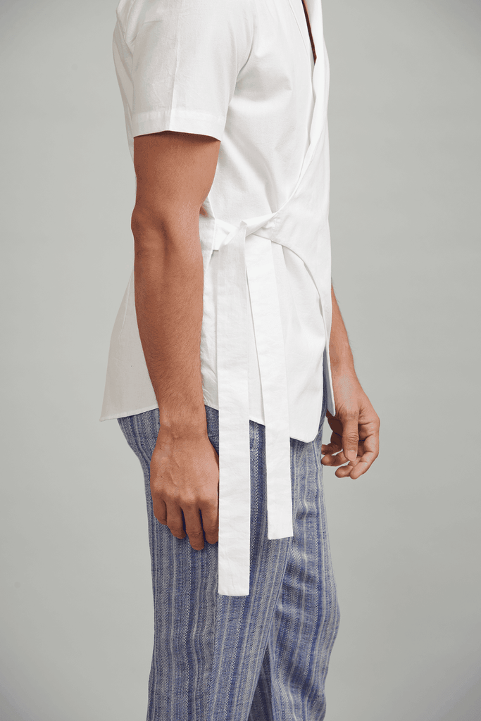 SIDE TIE HALF SLEEVE SHIRT - dash and dot dash and dot