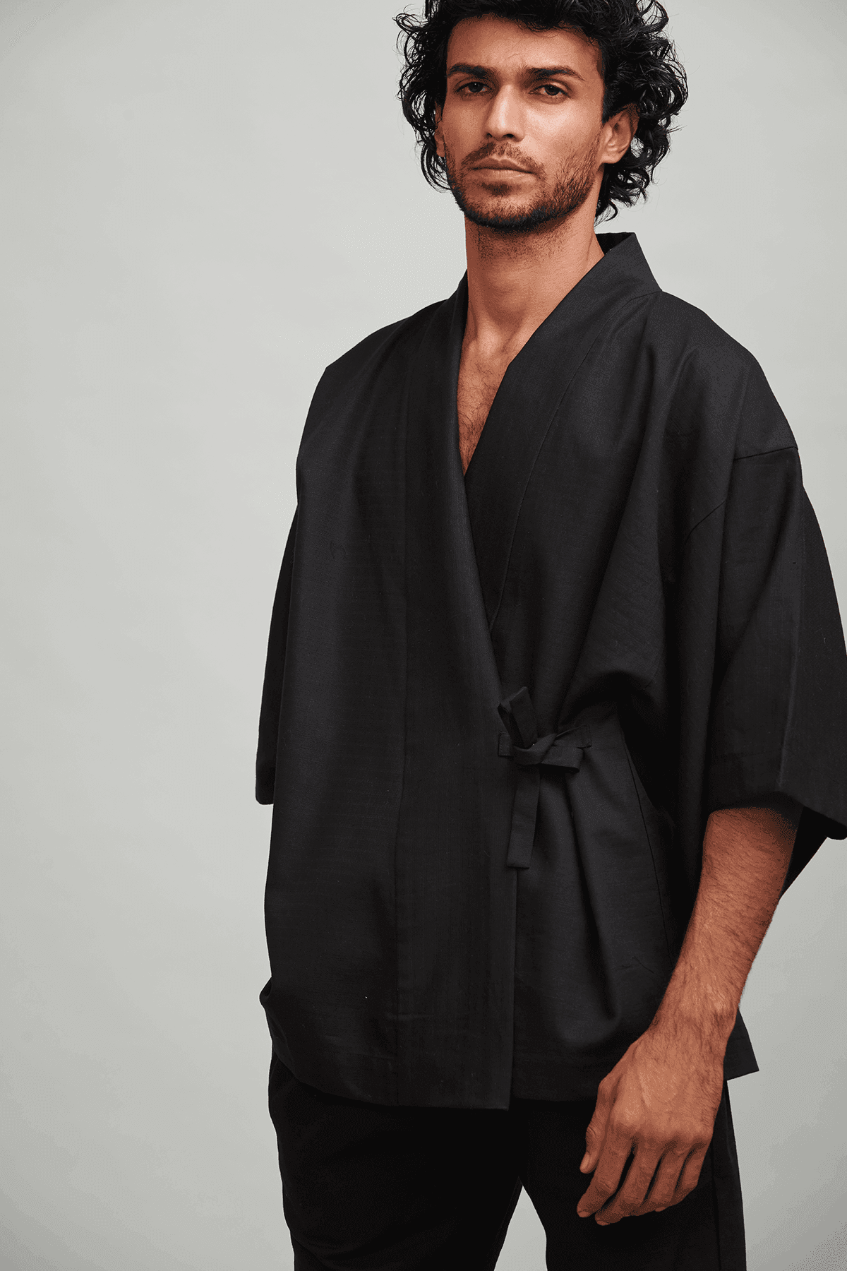 LINEN MEN'S KIMONO - dash and dot