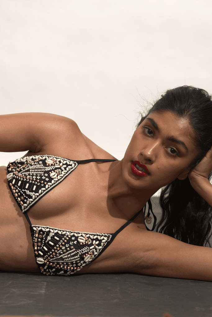 BLACK SHELL BIKINI - dash and dot dash and dot