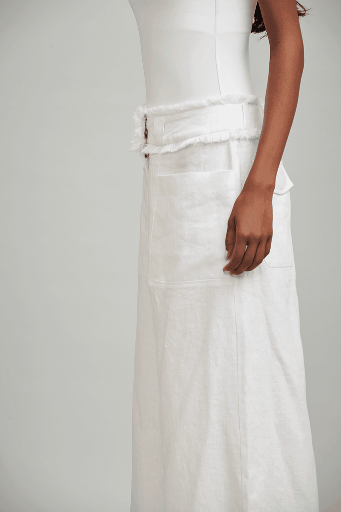 WHITE LINEN PANT - dash and dot dash and dot