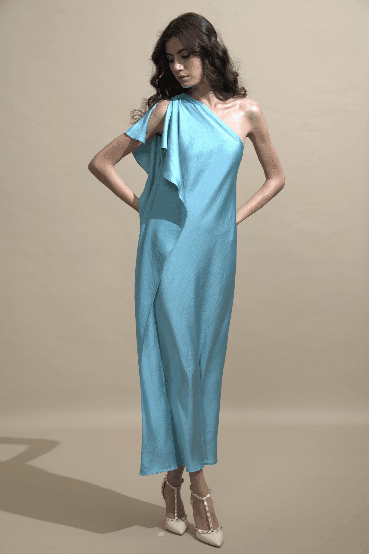 ONE-SHOULDER MAXI - dash and dot