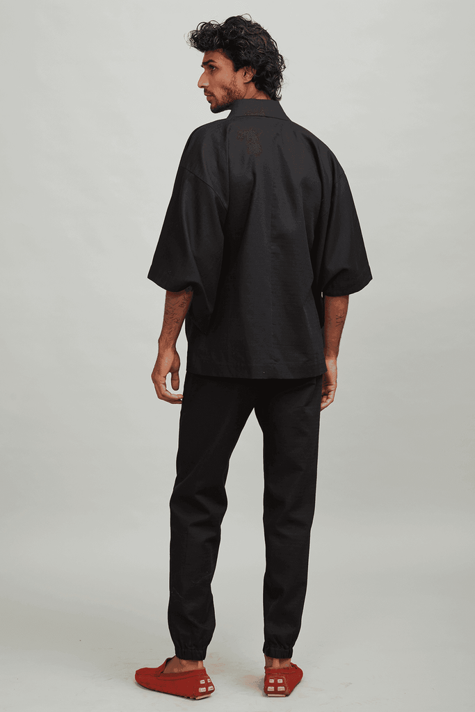 BLACK LINEN EVERYDAY JOGGER - dash and dot dash and dot