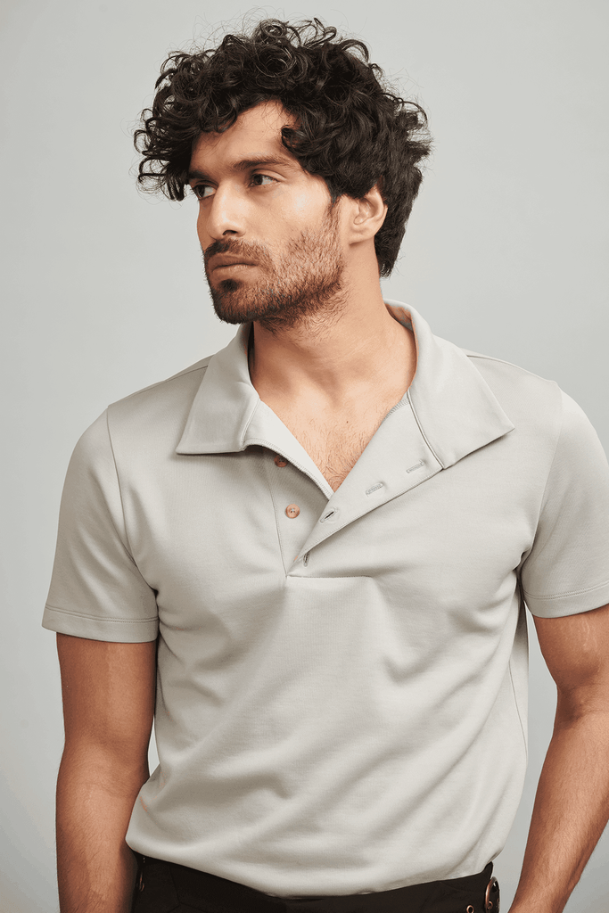 OFF CENTER PLACKET POLO - dash and dot dash and dot