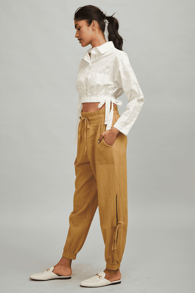 ALL WHITE CROP SHIRT - dash and dot dash and dot