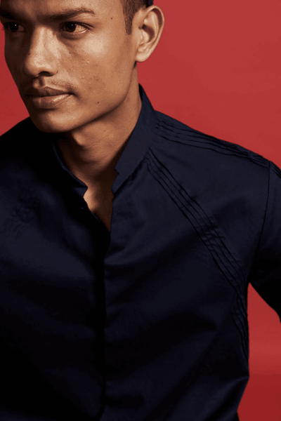 IRREGULAR PLEATED SHIRT - dash and dot