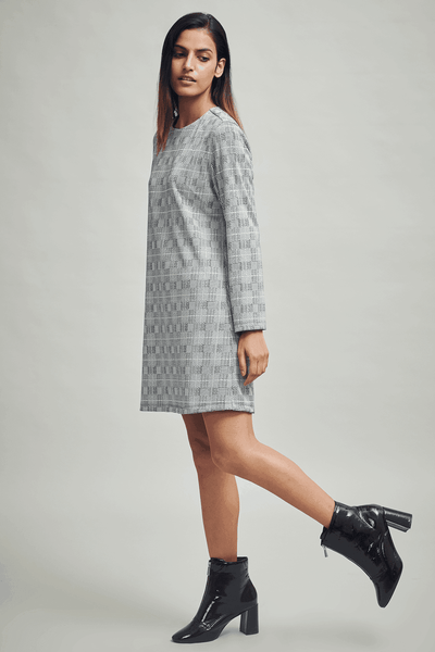 BACK ZIP PATTERN DRESS - dash and dot