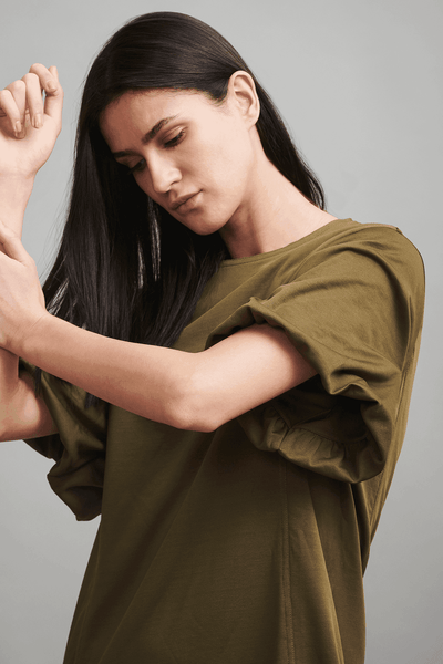 MILITARY GREEN MIDI - dash and dot