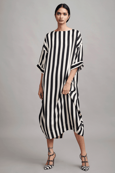 B&W STRIPE MIDI - dash and dot