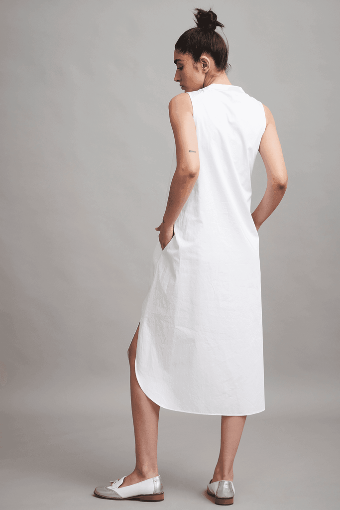 BUTTON PLEAT MIDI - dash and dot dash and dot