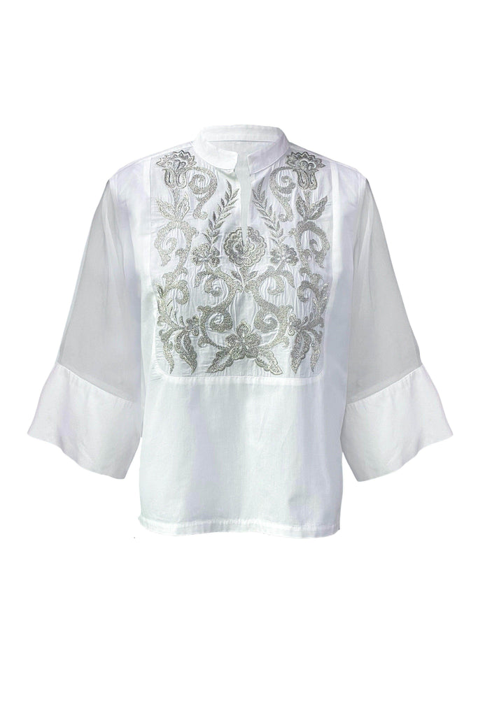 EMBROIDERED BIB BLOUSE - dash and dot dash and dot