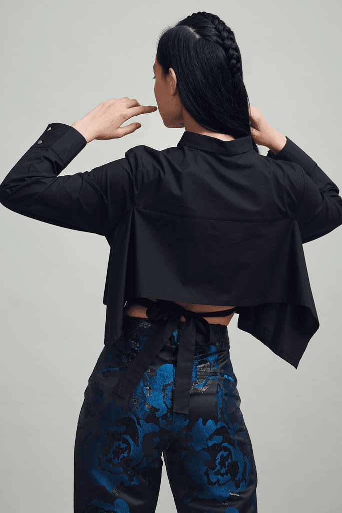 BACK TIE CROP SHIRT - dash and dot dash and dot